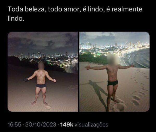 Homem posta foto em cima do Morro do Careca, em Natal, é identificado e autuado por infração ambiental — Foto: Reprodução