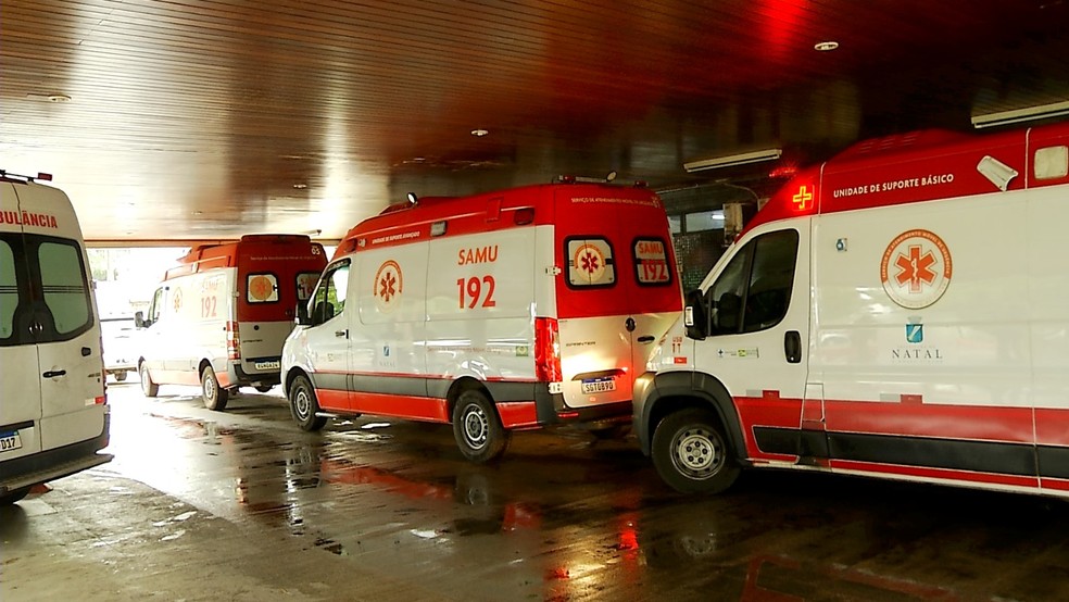 Ambulâncias do Samu no Hospital Walfredo Gurgel (Arquivo) — Foto: Inter TV Cabugi/Reprodução