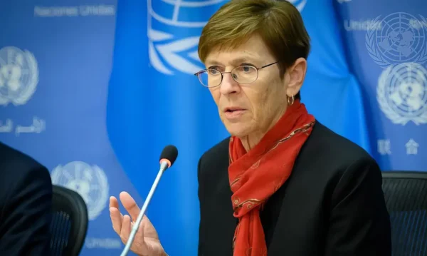 President of International Court of Justice, Judge Joan E. Donoghue, at UN Headquarters. Foto: UN Photo/Loey Felipe
