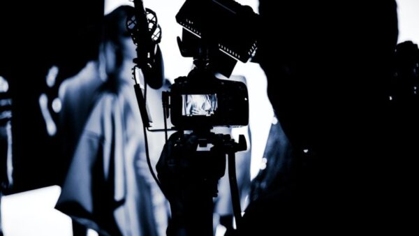 bastidores de estúdio durante gravação