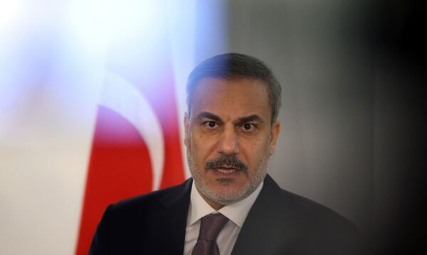 Chanceler turco Hakan Fidan em Sofia
30/1/2024 REUTERS/Stoyan Nenov