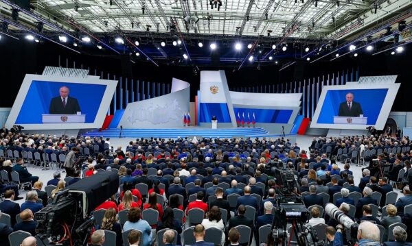 Putin durante discurso em Moscou
29/2/2024   REUTERS/Evgenia Novozhenina