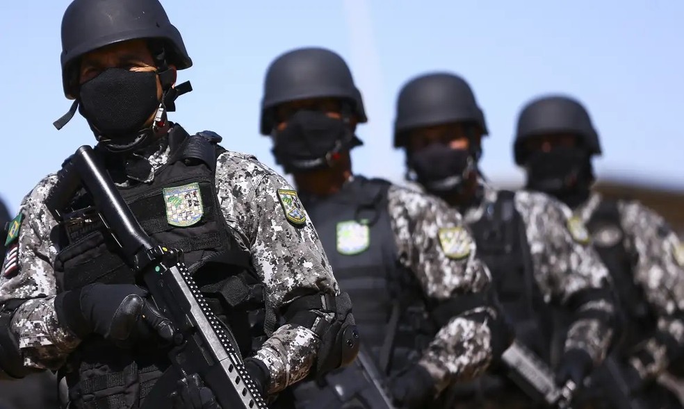 Equipes da Força Nacional, em imagem de arquivo — Foto: Marcelo Camargo/Agência Brasil