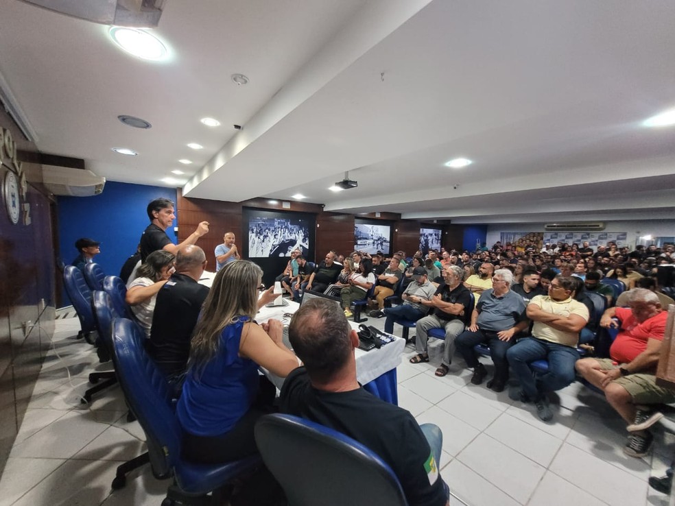 Policiais civis do Rio Grande do Norte decidiram interromper o movimento da paralisação das diárias operacionais e retornar ao serviço extraordinário — Foto: Vanessa Camilo/Inter TV Cabugi