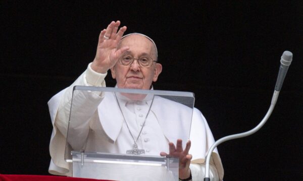 Pope Francis leads the Angelus prayer from his window at the Vatican, March 10, 2024. Vatican Media/Handout via REUTERS ATTENTION EDITORS - THIS IMAGE WAS PROVIDED BY A THIRD PARTY.