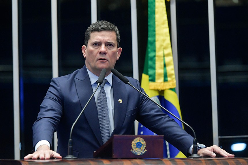 Em discurso, à tribuna, senador Sergio Moro (União-PR).
