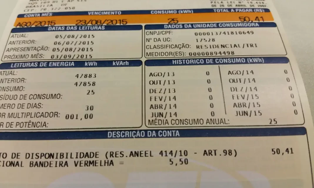 conta de luz conta de energia