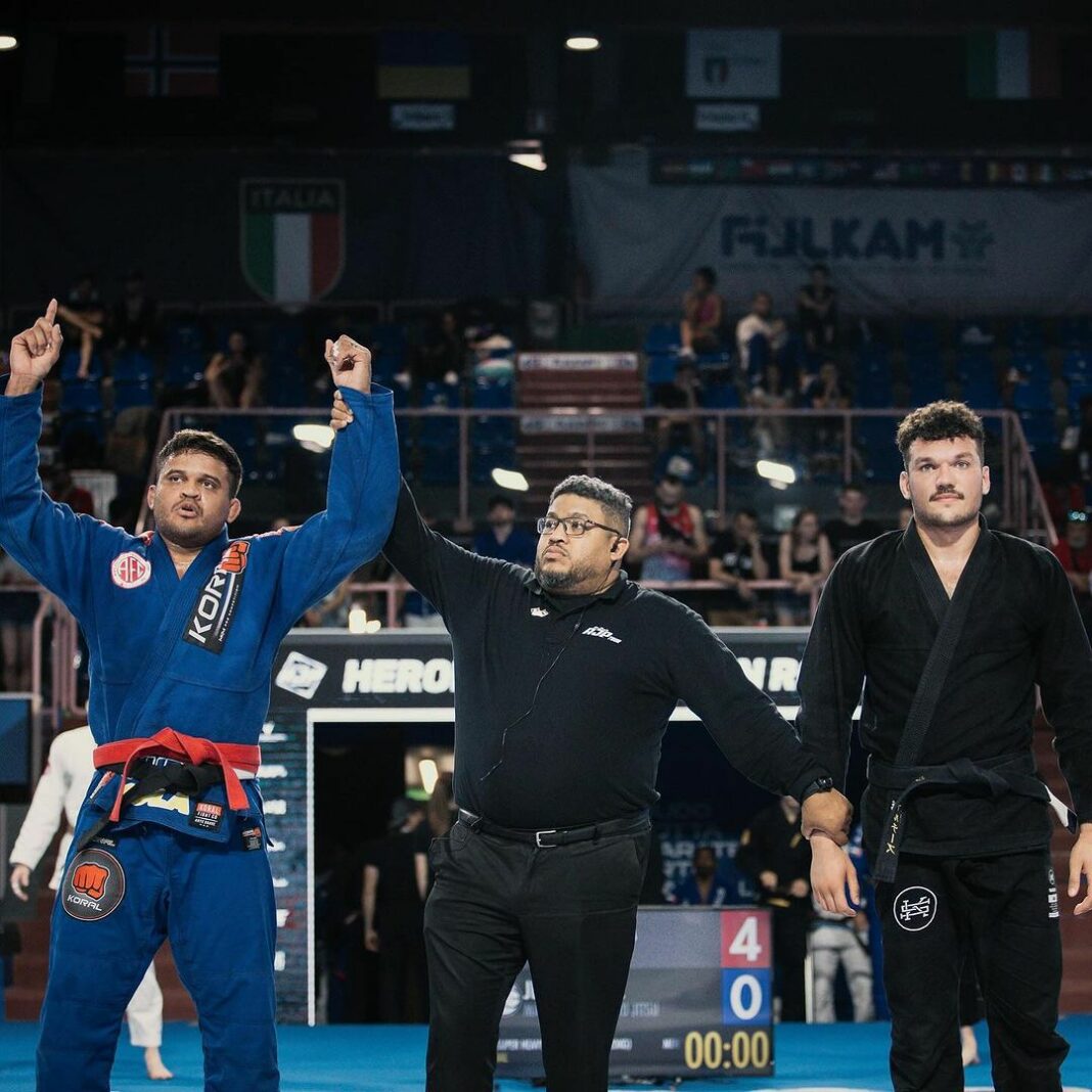 Atleta do América, Felipe Bezerra brilha no Grand Slam de Jiu-Jitsu, em Roma