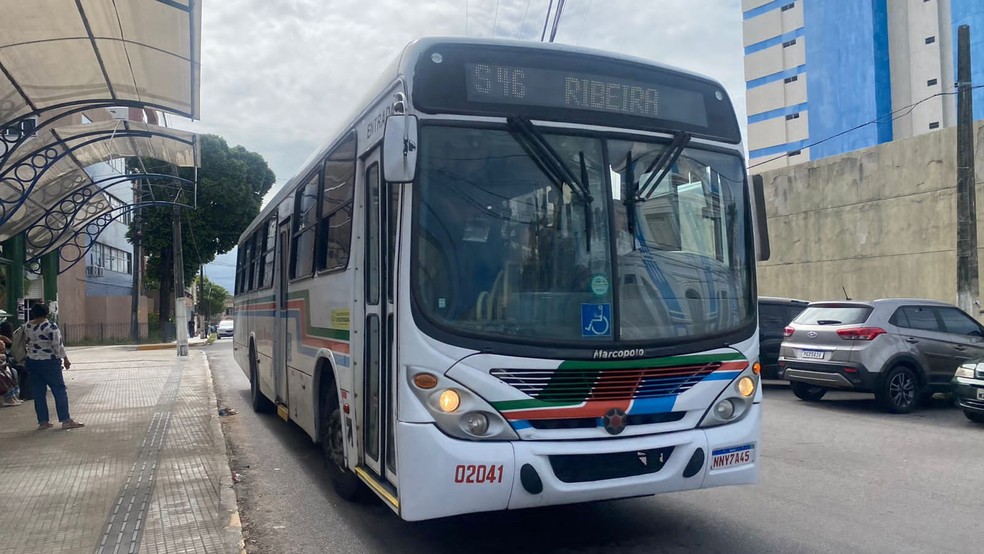 Ônibus do transporte público de Natal — Foto: Francielly Medeiros/Inter TV Cabugi
