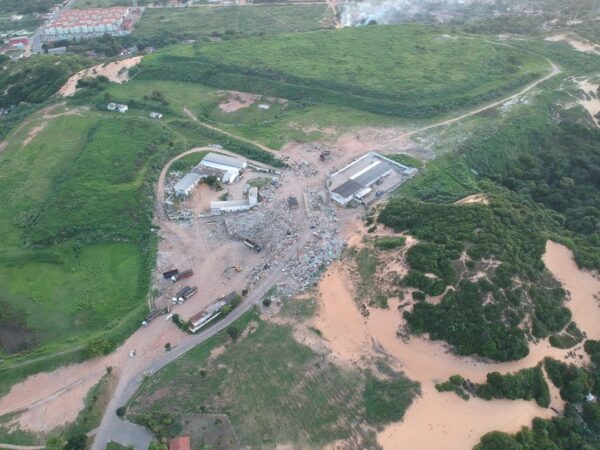 Aterro sanitário estação de transbordo de resíduos sólidos lixo Natal Cidade Nova — Foto: Rafael Fernandes/Inter TV Cabugi