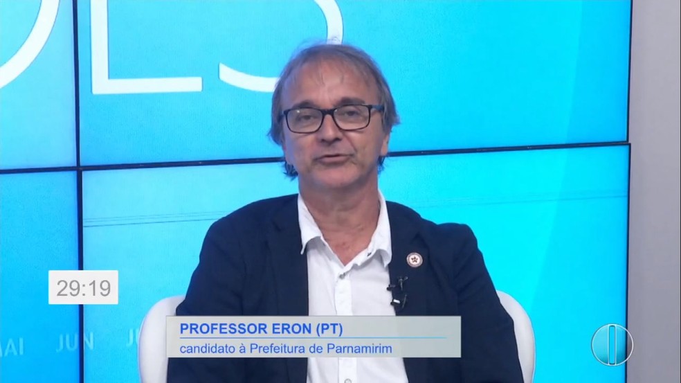 Professor Eron (PT) é entrevistado no Bom Dia RN — Foto: Inter TV Cabugi